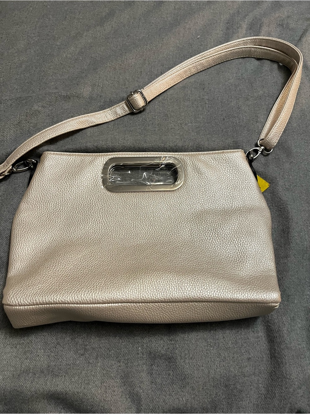 Mix No. 6 Metallic Silver Shoulder Bag with Removable Strap